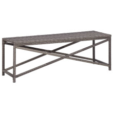 vidaXL Garden Bench Poly Rattan Grey 120cm Outdoor Garden Patio Rattan Bench