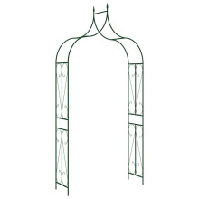 vidaXL Garden Arch Dark Green 142x37x275cm Iron Home Outdoor Pergola Trellis