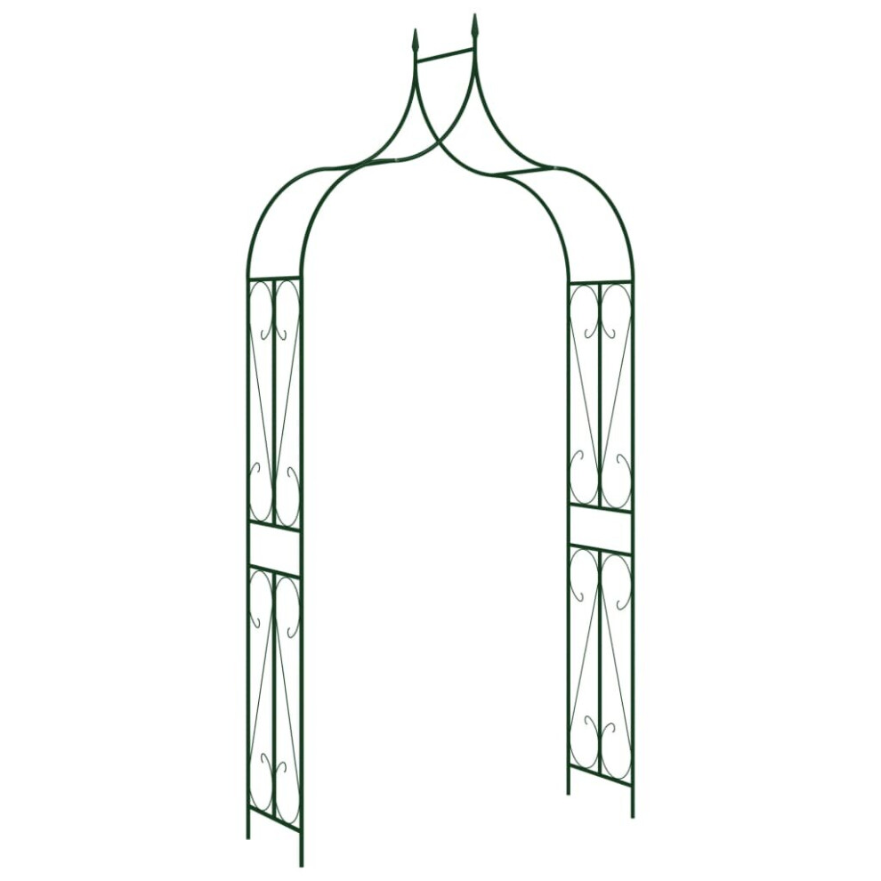 vidaXL Garden Arch Dark Green 120cm Iron Home Lawn Outdoor Pergola Trellis