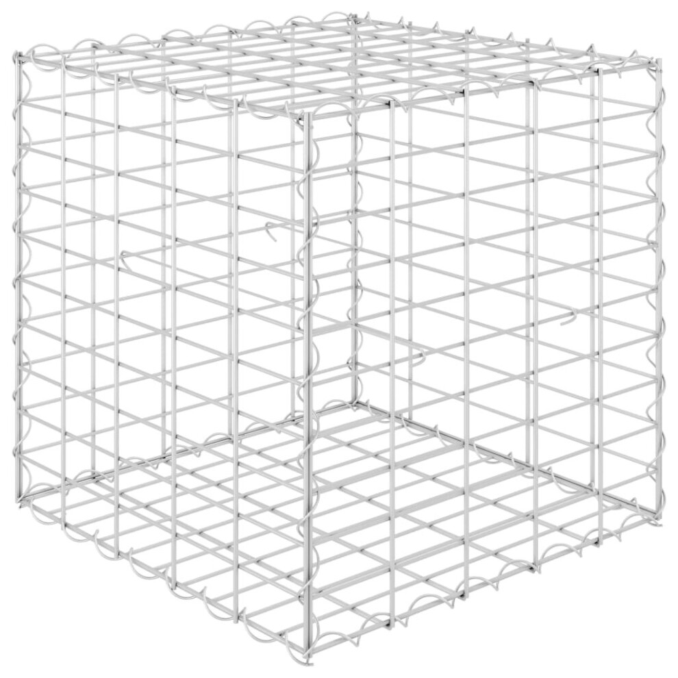 vidaXL Cube Gabion Raised Bed Steel Wire 50cm Outdoor Pot Garden Raised Bed