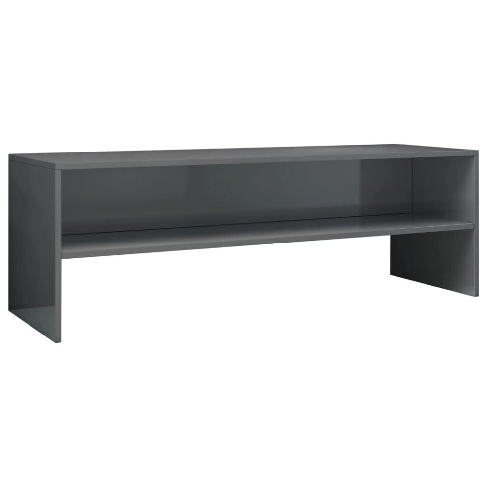 vidaXL TV Cabinet High Gloss Grey Engineered Wood Stand Sideboard Furniture