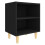 VidaXL vidaXL Bed Cabinet with Solid Wood Legs Black Side Bedroom Table Nightstand 1