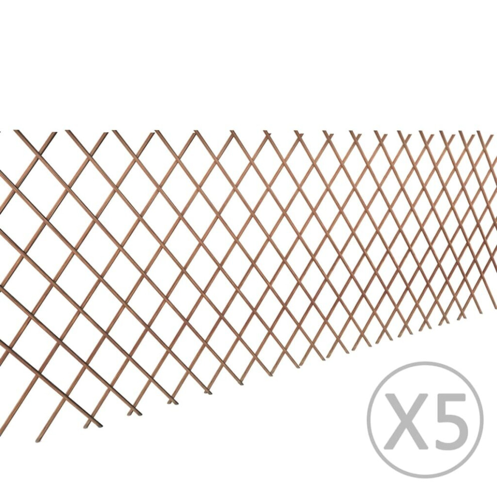 vidaXL 5x Willow Trellis Fence 90x180cm Extendable Barrier Panel Palisade