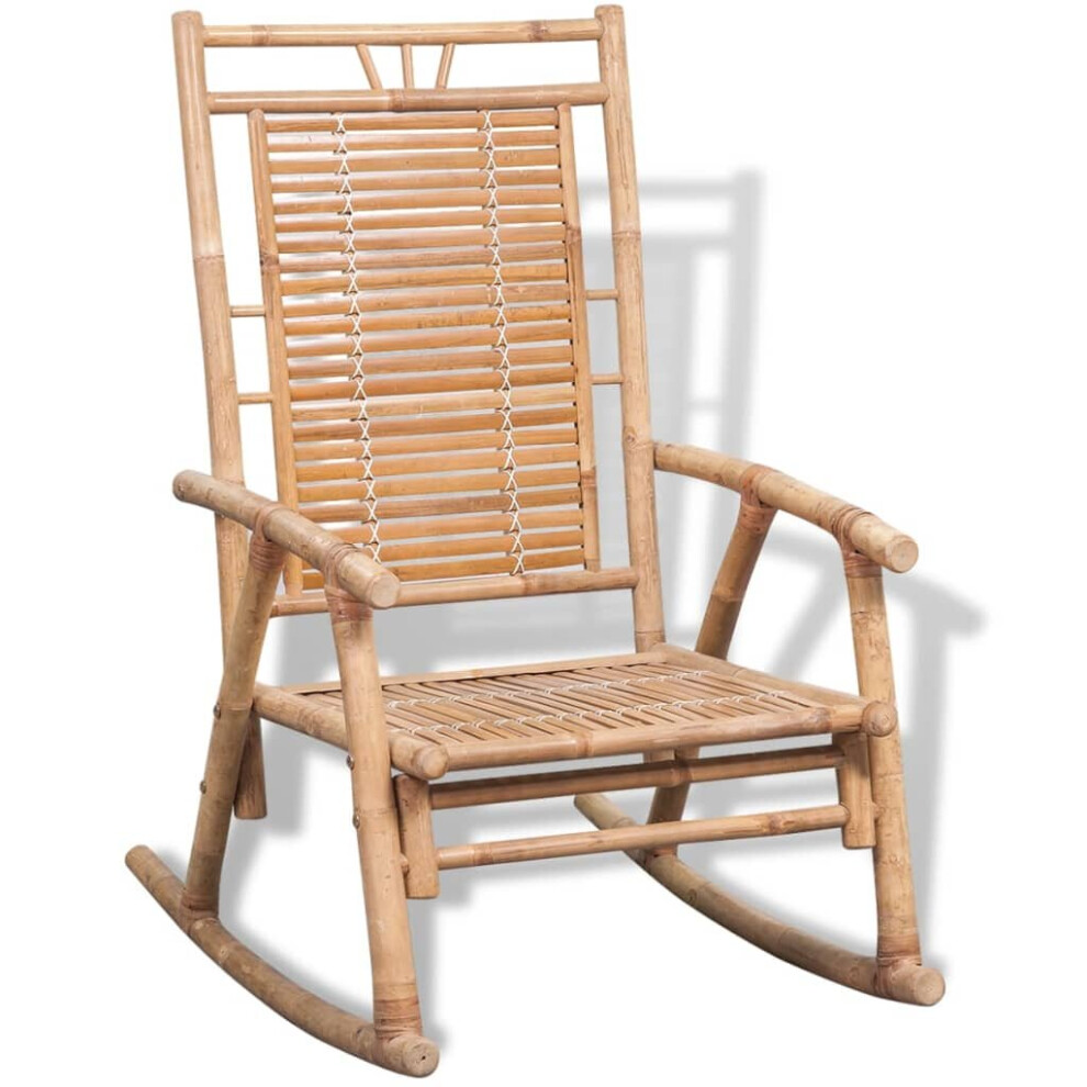 vidaXL Rocking Chair Bamboo Living Room Indoor Outdoor Furniture Relaxing Seat