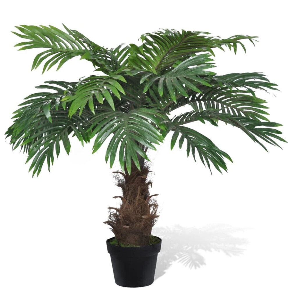 vidaXL Lifelike Artificial Cycus Palm Tree with Pot Fake Palm Tree Fake Plant