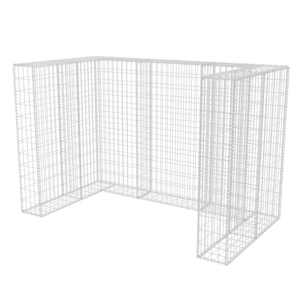 vidaXL Gabion Double Wheelie Bin Surround Steel 180x100x120cm Shed Surround