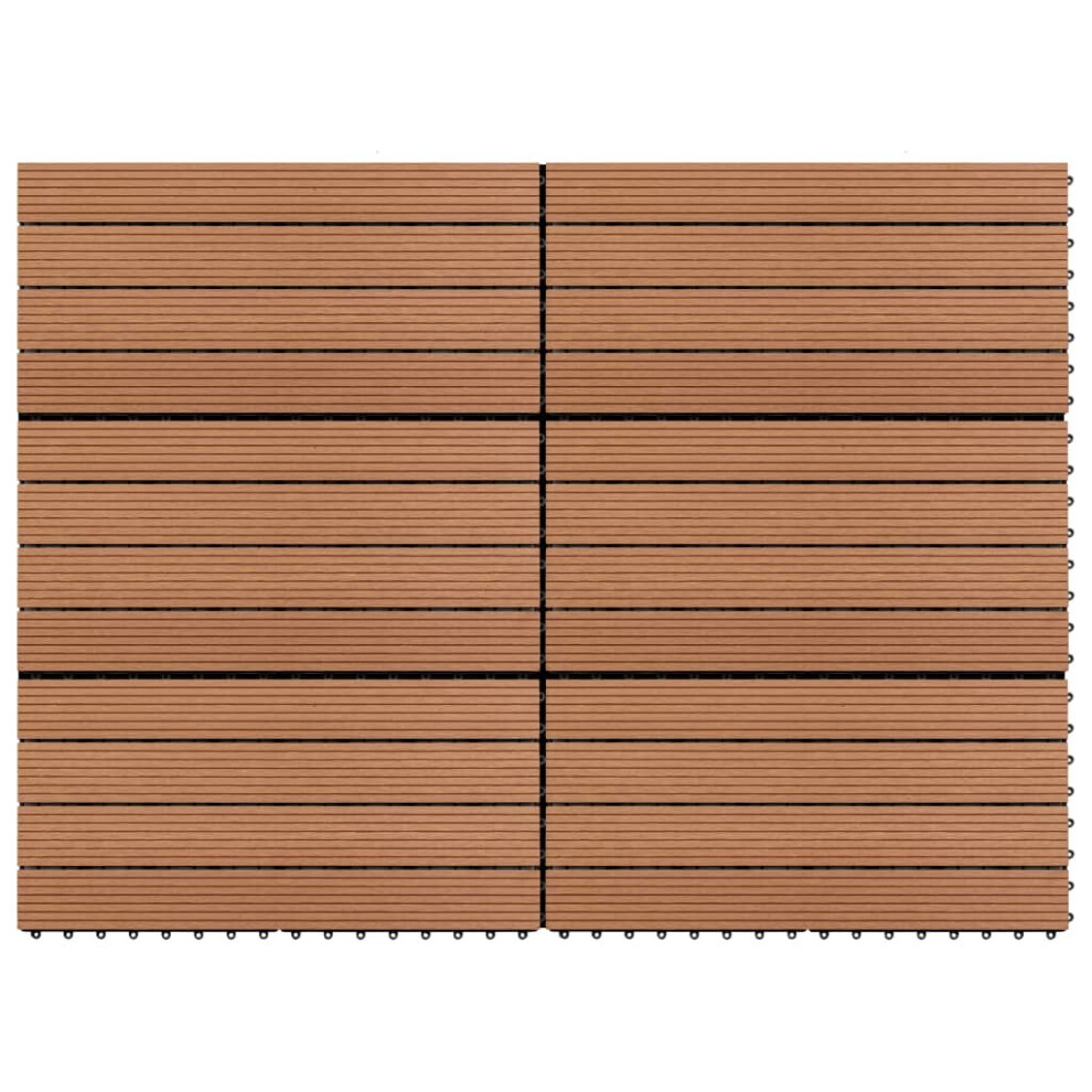 vidaXL 6x WPC Tiles Brown Decking Pool Interlocking Floor Bathrooms Pool Spa