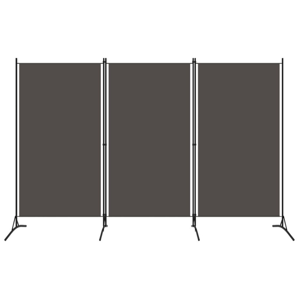 vidaXL 3-Panel Room Divider Anthracite 260x180 Cm Partition Screen Separator