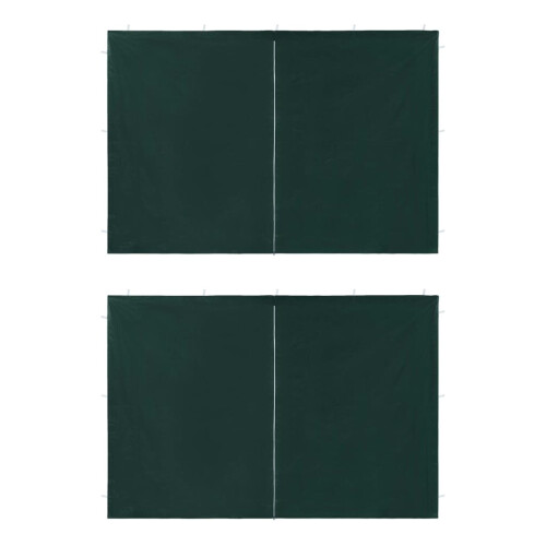 vidaXL 2x Party Tent Sidewall with Zipper Window PE Green Marquee Enclosure
