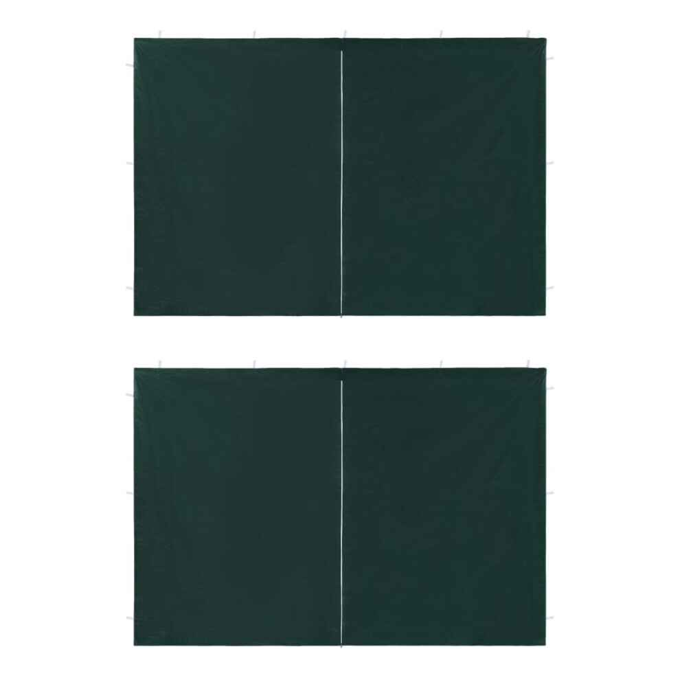 Vidaxl 2X Party Tent Sidewall With Zipper Window Pe Green Marquee Enclosure