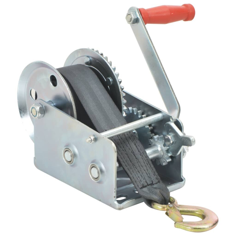 Vidaxl Hand Winch With Strap 1130Kg With Webbing Strap Puller Manual Winch 8718475724469