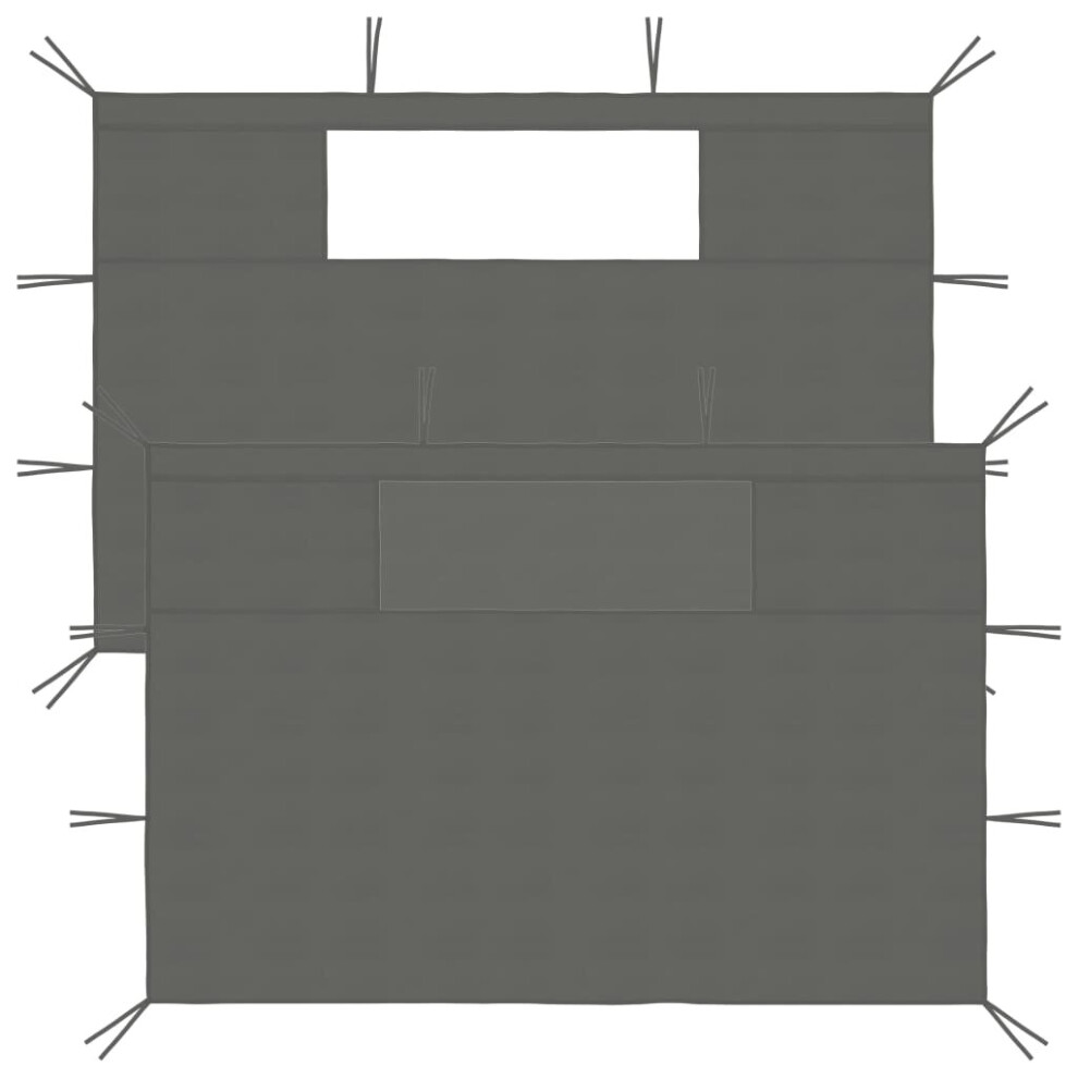 Vidaxl 2X Gazebo Sidewalls With Windows Anthracite Canopy Party Tent Wall