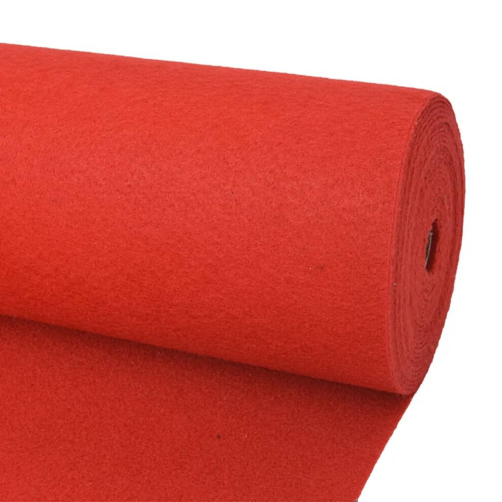 vidaXL Exhibition Carpet Plain 1x24m Red Commercial Wedding Party Events Rug