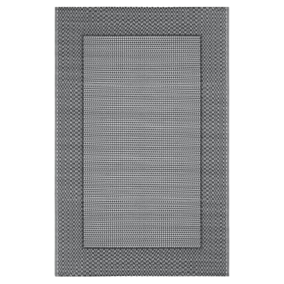 vidaXL Outdoor Carpet Grey 190x290 cm PP Terrace Rug Balcony Blanket Indoor