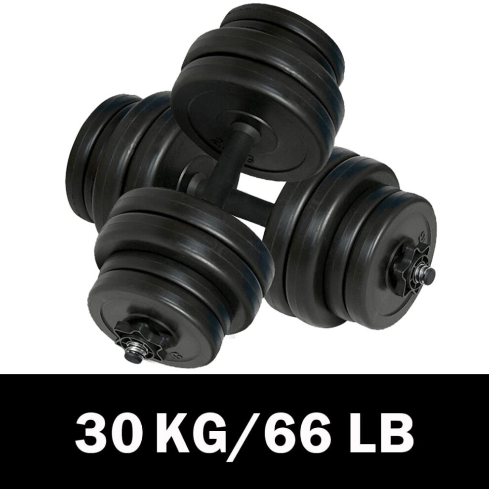 vidaXL Dumbbells 2x15kg Strength Training Free Weights Gym Fitness Equipment