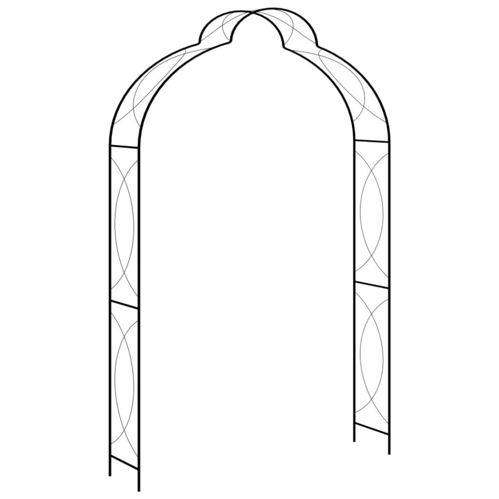 vidaXL Garden Arch Black 150cm Iron Home Lawn Outdoor Archway Pergola Trellis