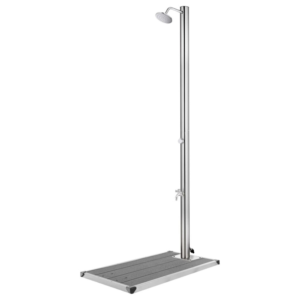 vidaXL Garden Shower with Grey Base 220 cm Stainless Steel Bath Accessory
