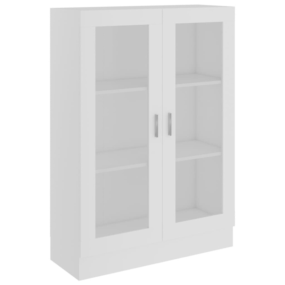 vidaXL Vitrine Cabinet White Engineered Wood Book Storage Bookcase Sideboard