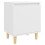 VidaXL vidaXL Bed Cabinet with Solid Wood Legs White Side Bedroom Table Nightstand 1