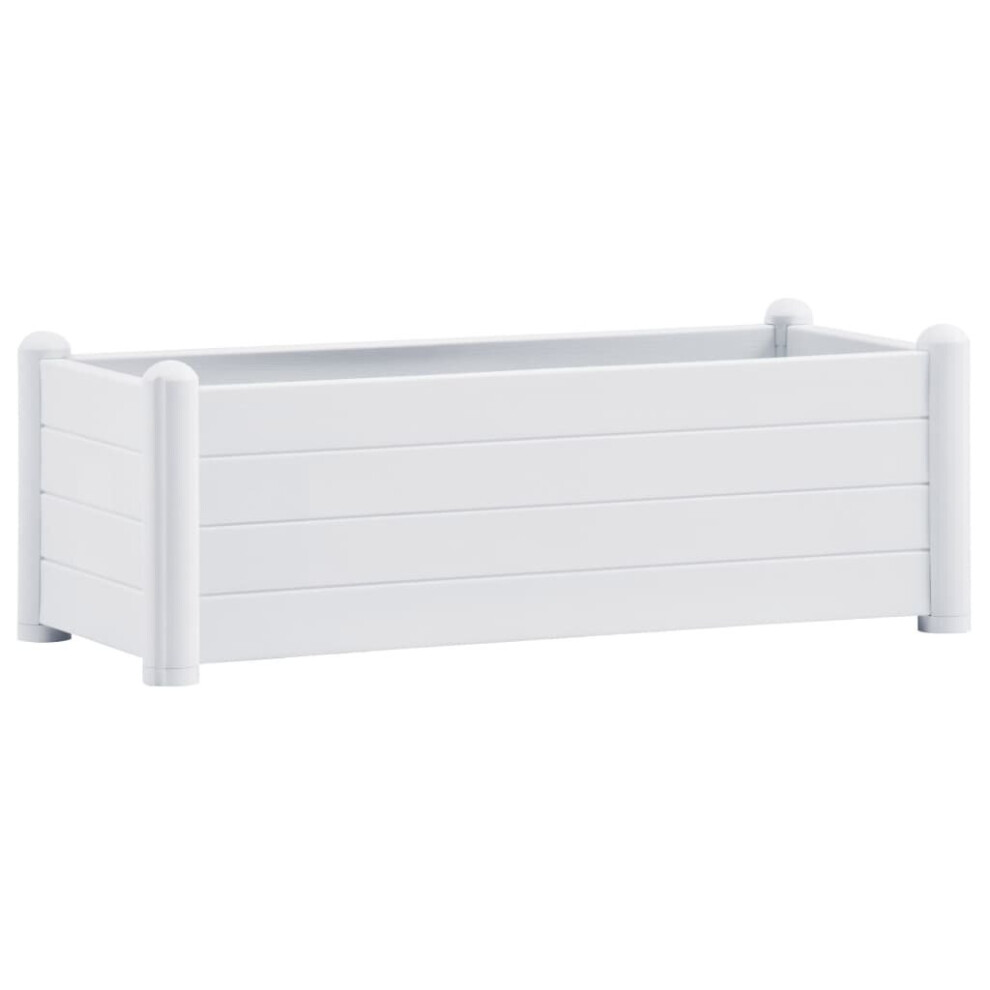 vidaXL Garden Raised Bed PP White Outdoor Patio Planter Planting Plant Box