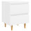 VidaXL vidaXL Bed Cabinet with Solid Pinewood Legs White Side Cabinet Nightstand 1