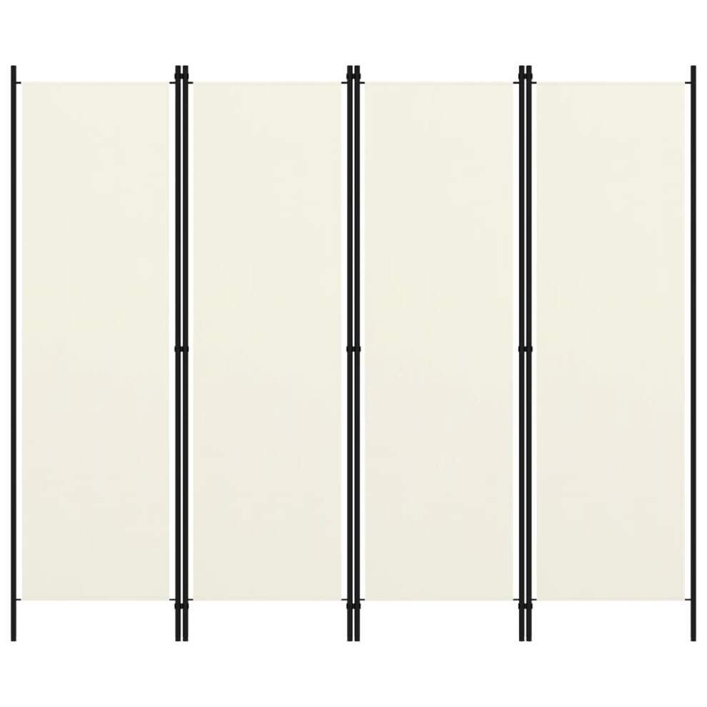 vidaXL 4-Panel Room Divider Cream White 200cm Wall Partition Screen Separator