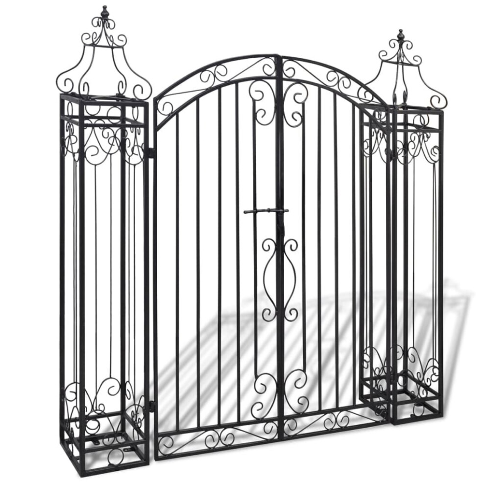 vidaXL Ornamental Garden Gate Wrought Iron Outdoor Entry Door Arch Climbing