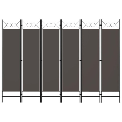 VidaXL vidaXL 6-Panel Room Divider Anthracite Folding Panel Screen Folder Partition