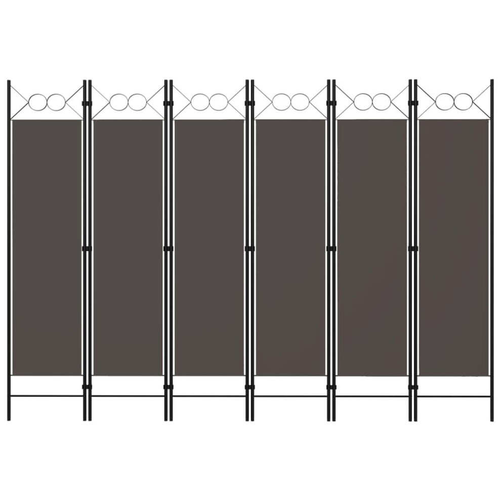 vidaXL 6-Panel Room Divider Anthracite Folding Panel Screen Folder Partition