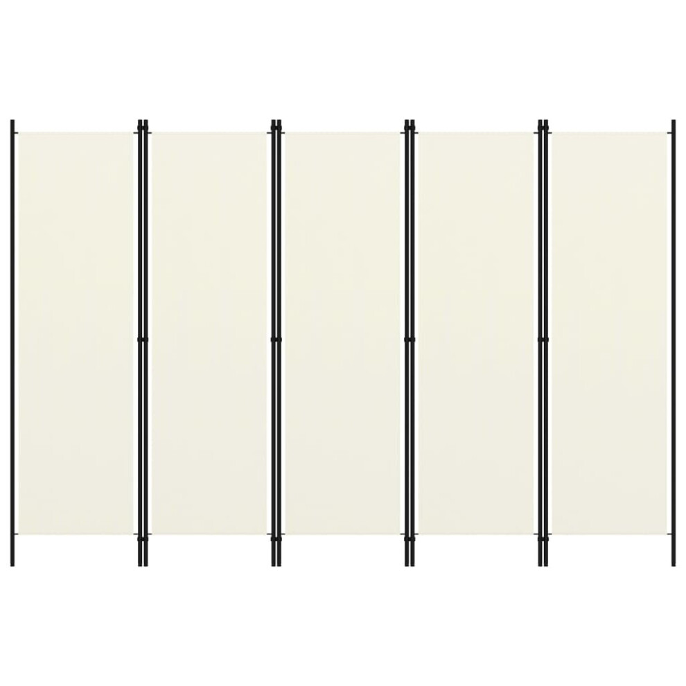 vidaXL 5-Panel Room Divider Wall Partition Screen Separator White 250x180 cm