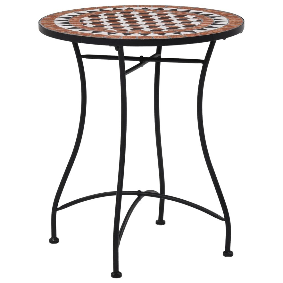 vidaXL Mosaic Bistro Table Brown 60 cm Ceramic Outdoor Garden Balcony Patio