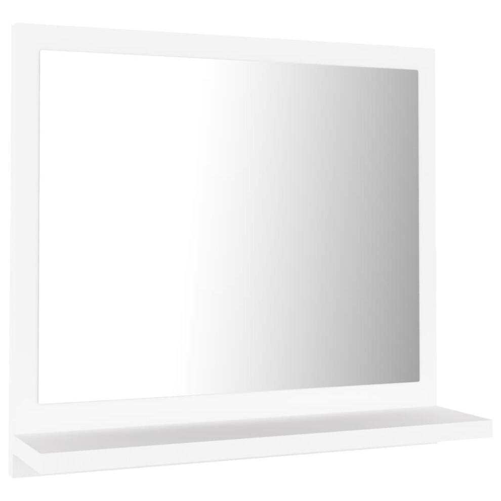 Vidaxl Bathroom Mirror White Engineered Wood Rectangle Home Washroom Mirror