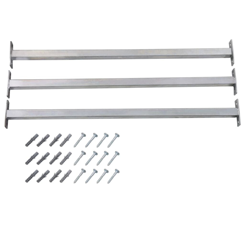 vidaXL 3x Adjustable Security Window Bars 710-1200mm Window Guard Home Office