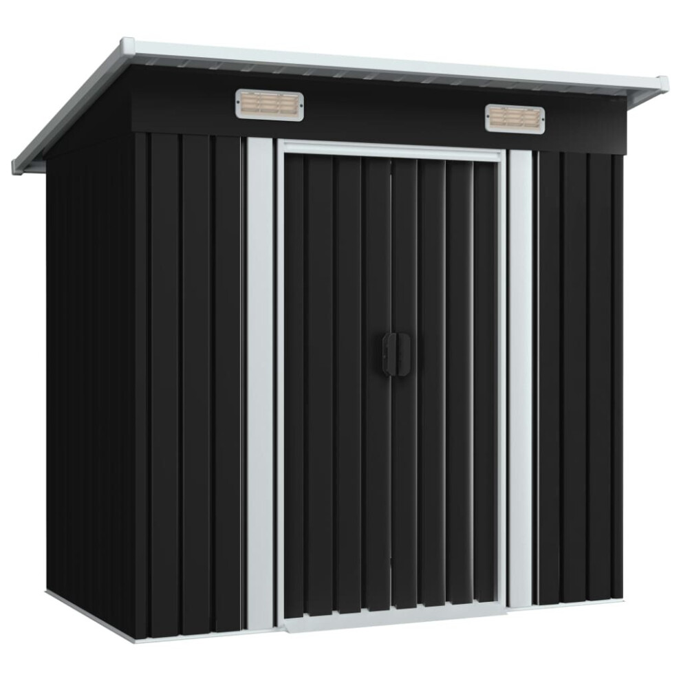 vidaXL Garden Shed Anthracite Steel Building Outdoor Garage Storage House