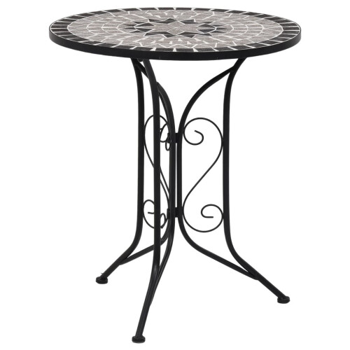VidaXL vidaXL Mosaik-Bistrotisch Grau 60 cm Keramik