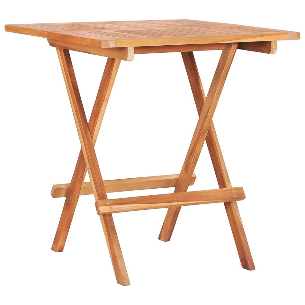 vidaXL Solid Teak Wood Folding Bistro Table Outdoor Patio Table Furniture