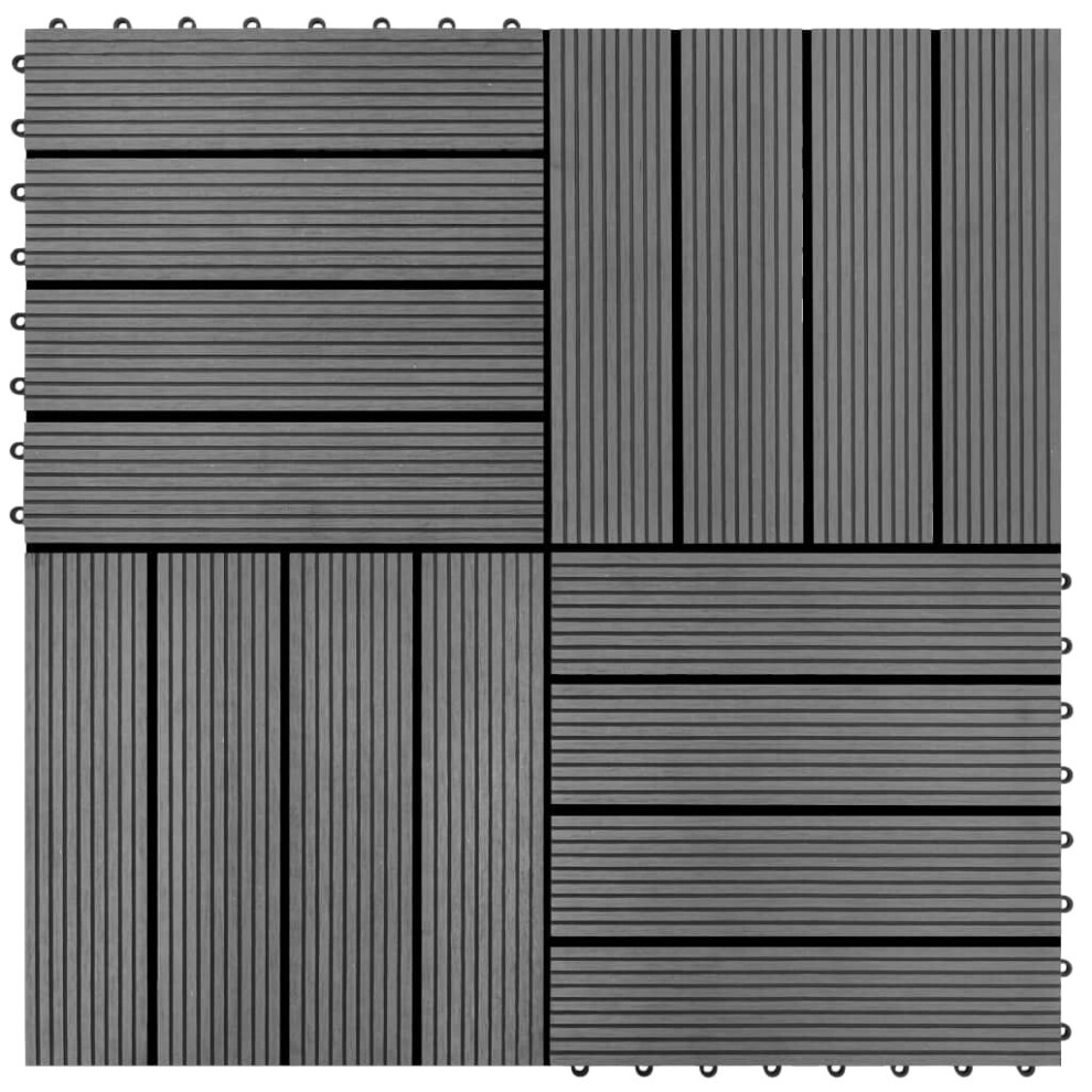 vidaXL 22x Decking Tiles 30x30cm 2sqm WPC Grey Flooring Carpet Board Path