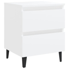 vidaXL Bed Cabinet White Engineered Wood Drawer Nightstand Bedroom Furniture