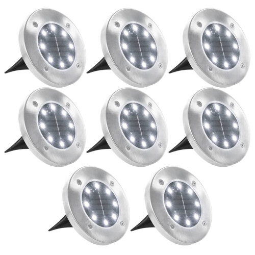 VidaXL vidaXL Solar-Bodenleuchten 8 Stk. LED Weiß
