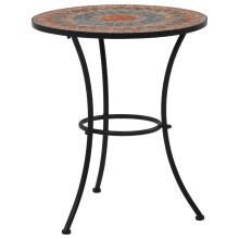 vidaXL Mosaic Bistro Table Orange 60 cm Ceramic Outdoor Garden Balcony Patio