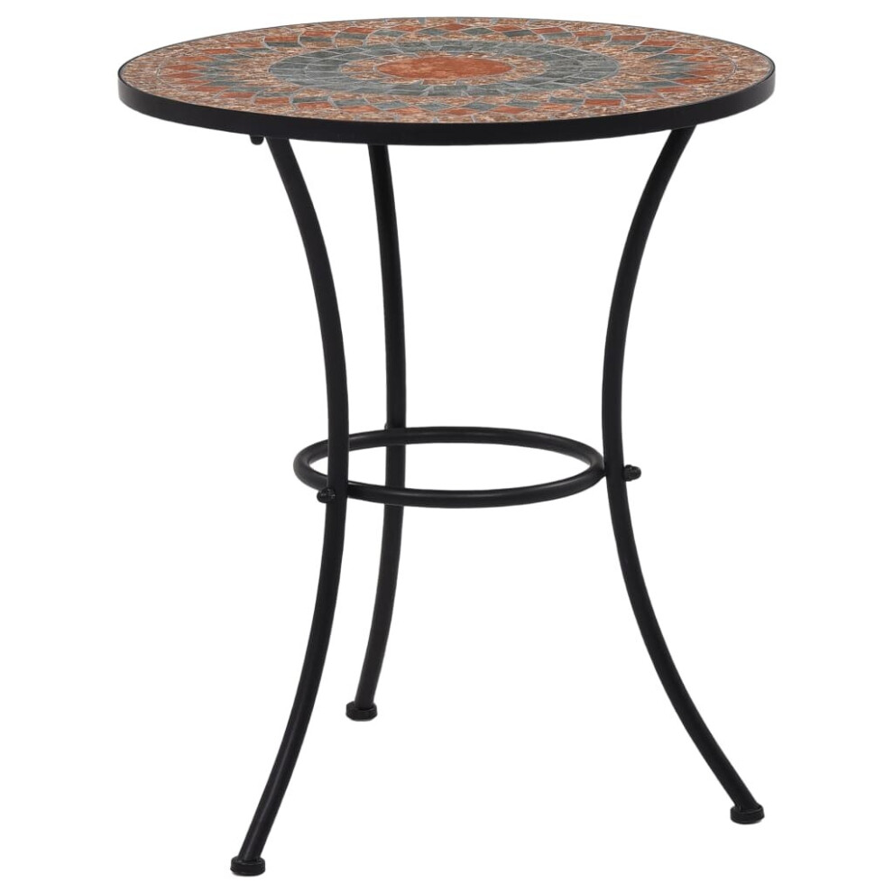 Vidaxl Mosaic Bistro Table Orange 60 Cm Ceramic Outdoor Garden Balcony Patio
