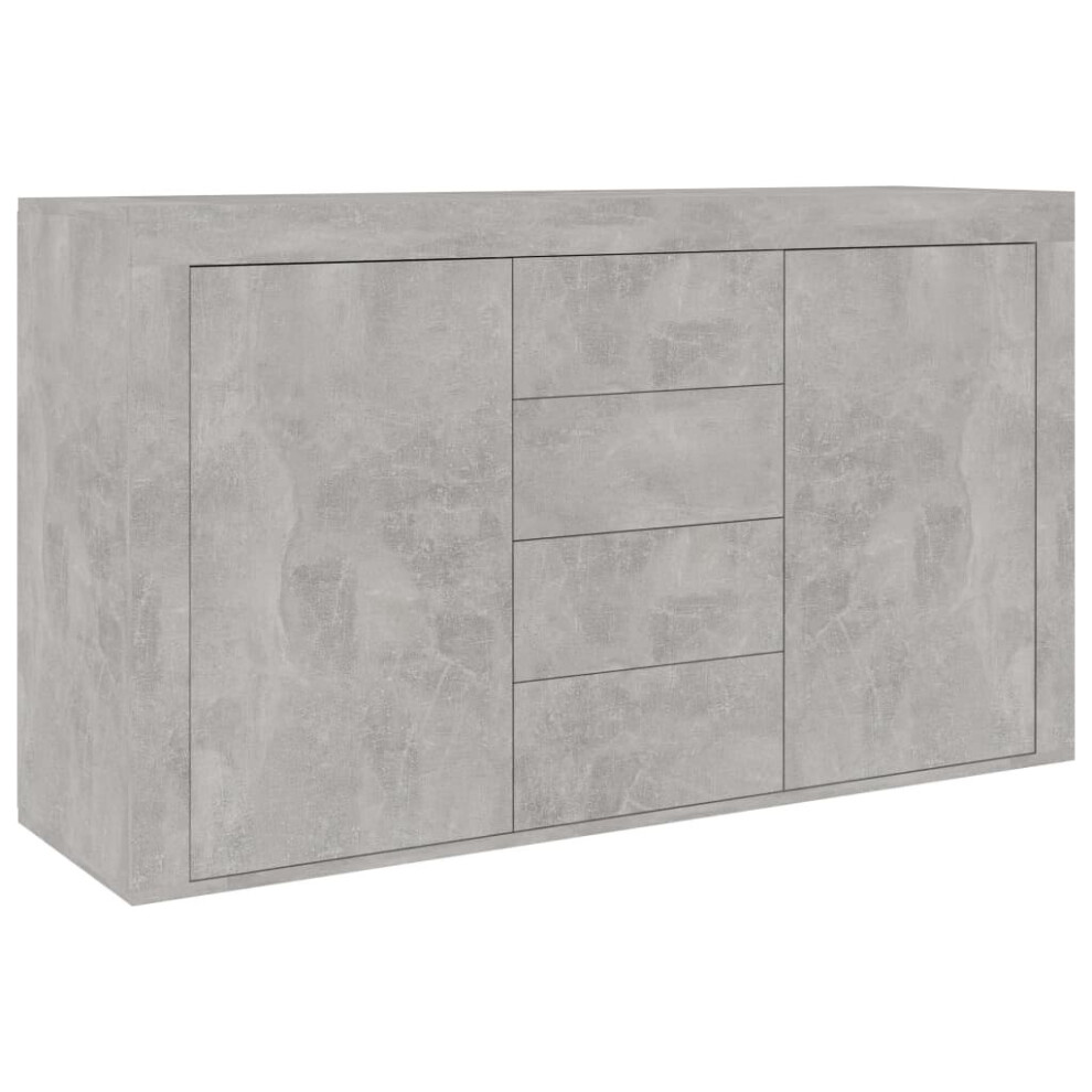 vidaXL Sideboard Concrete Grey Engineered Wood Storage Cabinet Home Furniture