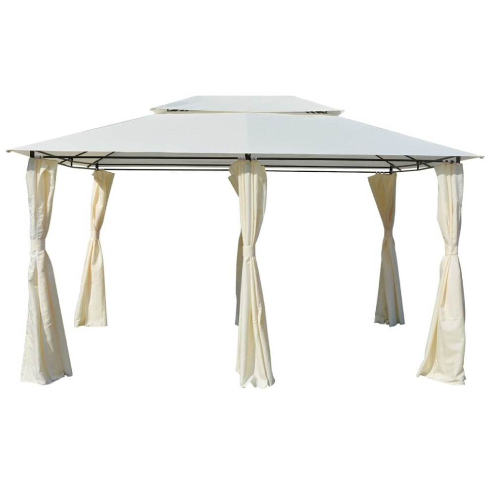 Vidaxl Garden Marquee With Curtains 4X3m Gazebo Canopy Pavilion Tent White