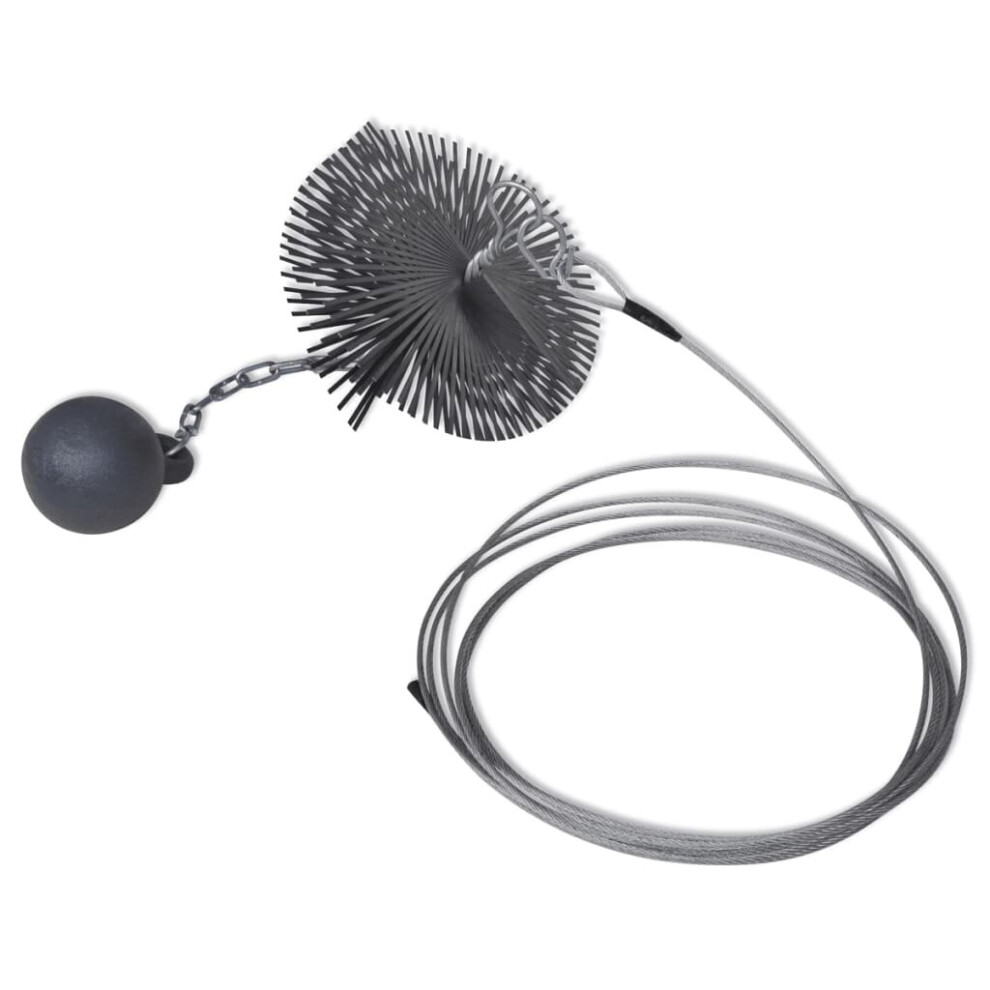 vidaXL Chimney Cleaning Brush 15cm Round Ball with Chain Thread Sweeping Set