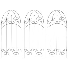 vidaXL 3x Plant Climbing Rack Black Iron Gardening Vine Stand Patio Planter