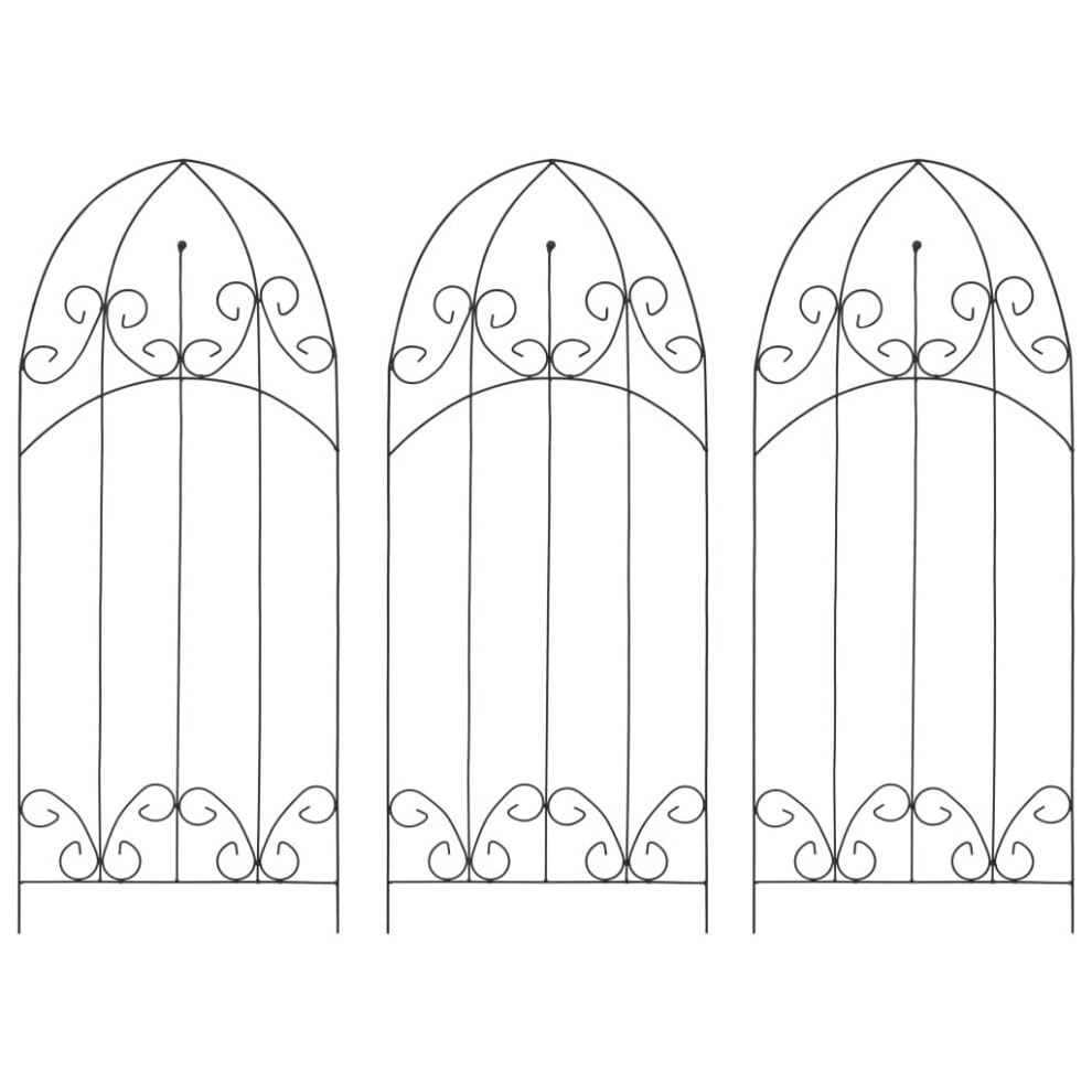 Vidaxl 3X Plant Climbing Rack Black Iron Gardening Vine Stand Patio Planter