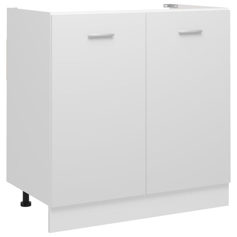 vidaXL Sink Bottom Cabinet White Engineered Wood Home Storage Shelf Organiser