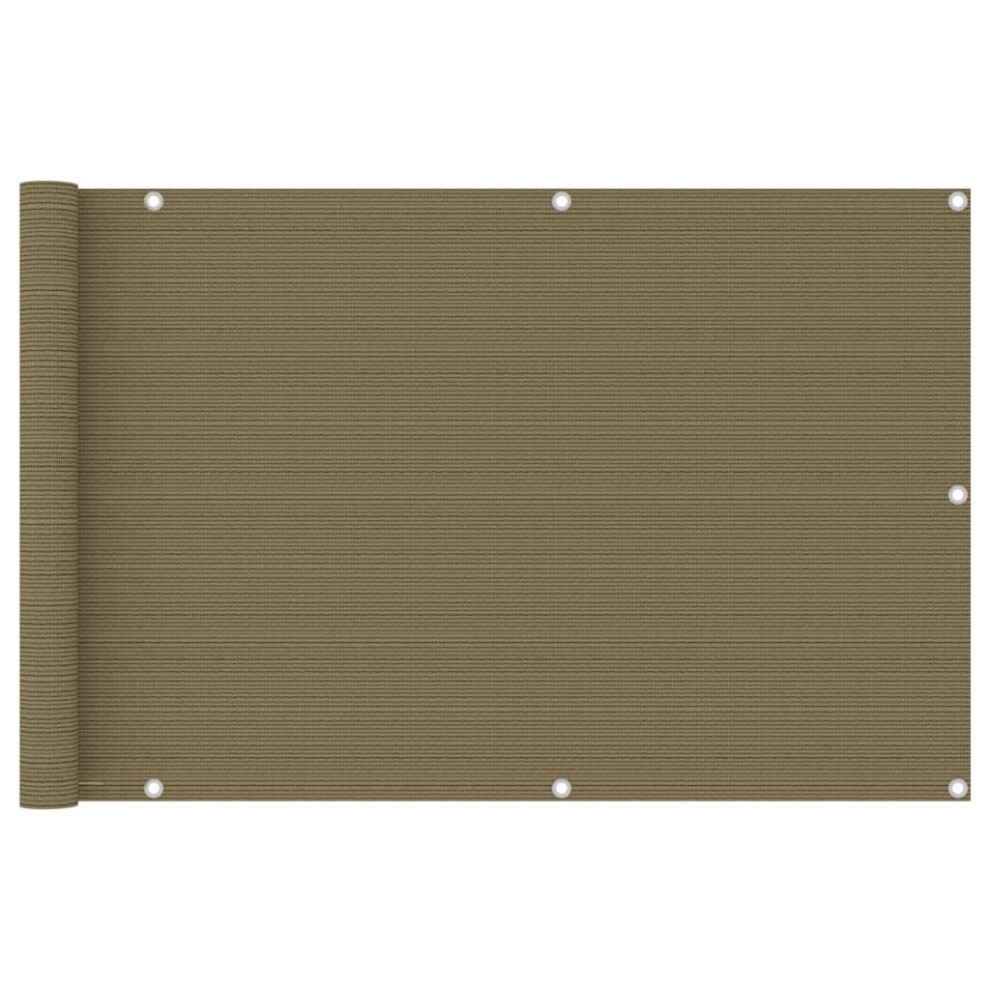 Vidaxl Balcony Screen Taupe 90X500 Cm Hdpe Outdoor Privacy Protective Sunshade