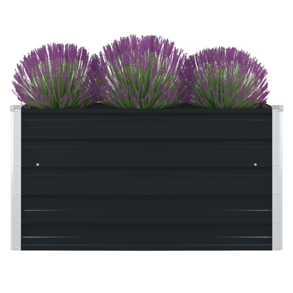 Vidaxl Raised Garden Bed Galvanised Steel Anthracite Planter Pot Flower Boxes