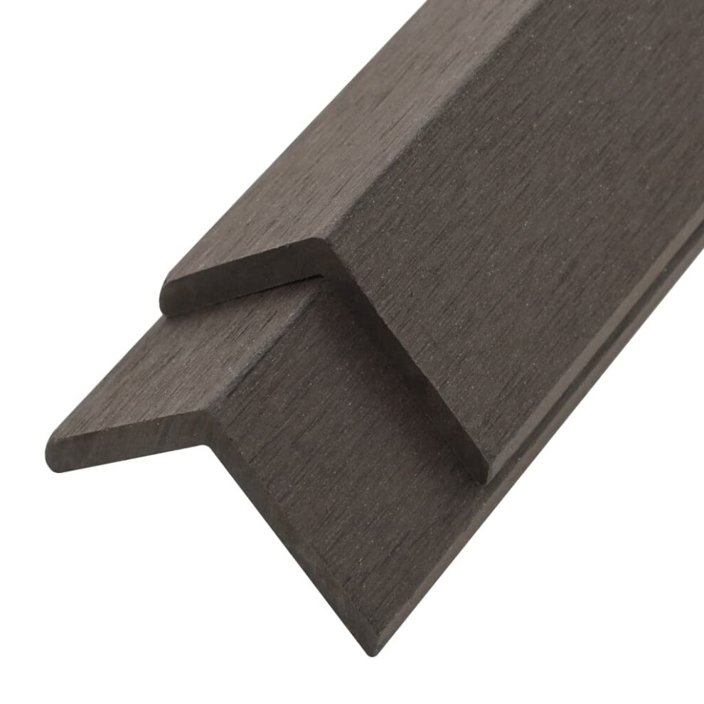 Vidaxl 5X Decking Angle Trims Wpc 170Cm Dark Brown Tiles Board Corner Edge 8718475710424
